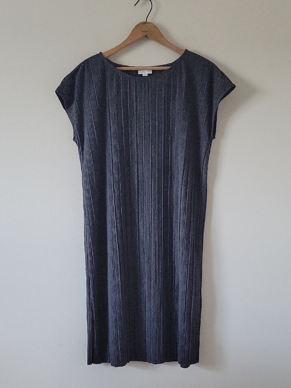J Jill PureJill Elements Grey Micro‎ Pleat Shift Dress Size Medium